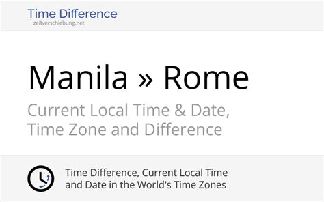 time difference manila and rome 7 november